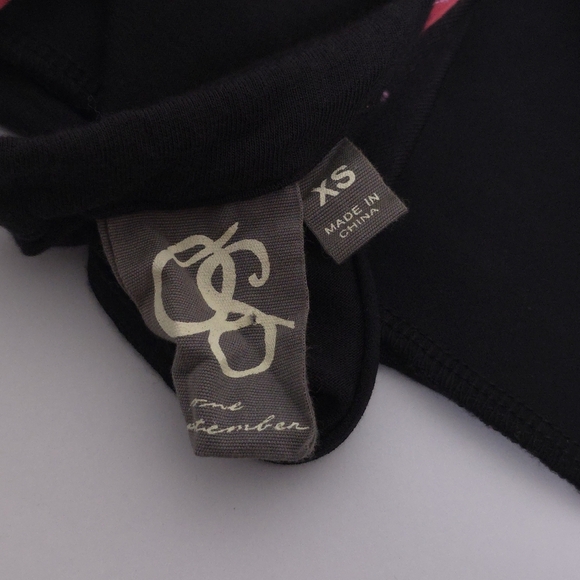 Anthropologie One September Nala Beaded Print Halter Tank Top Black Pink XS - Picture 8 of 10